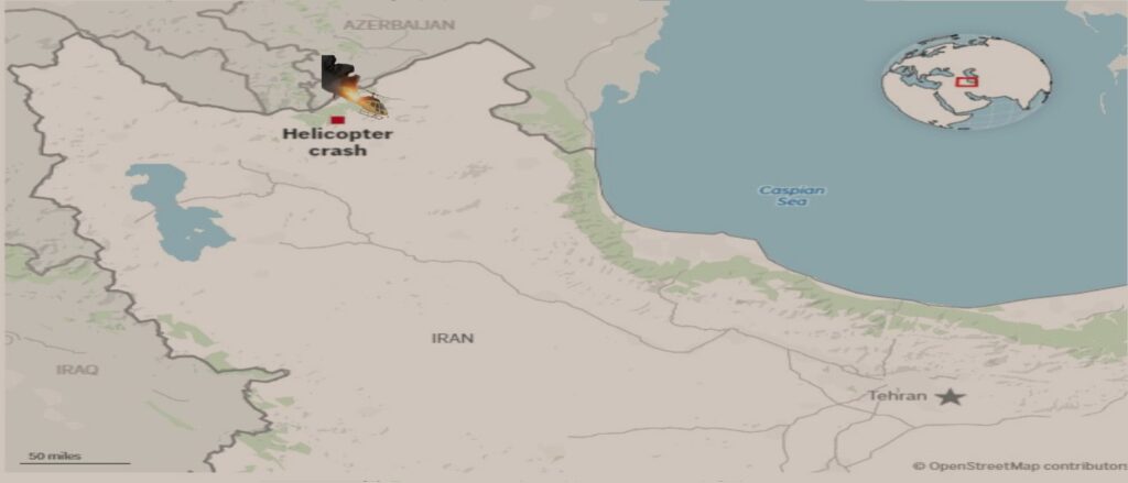2024 Iran Presidential helicopter crash
 of map location